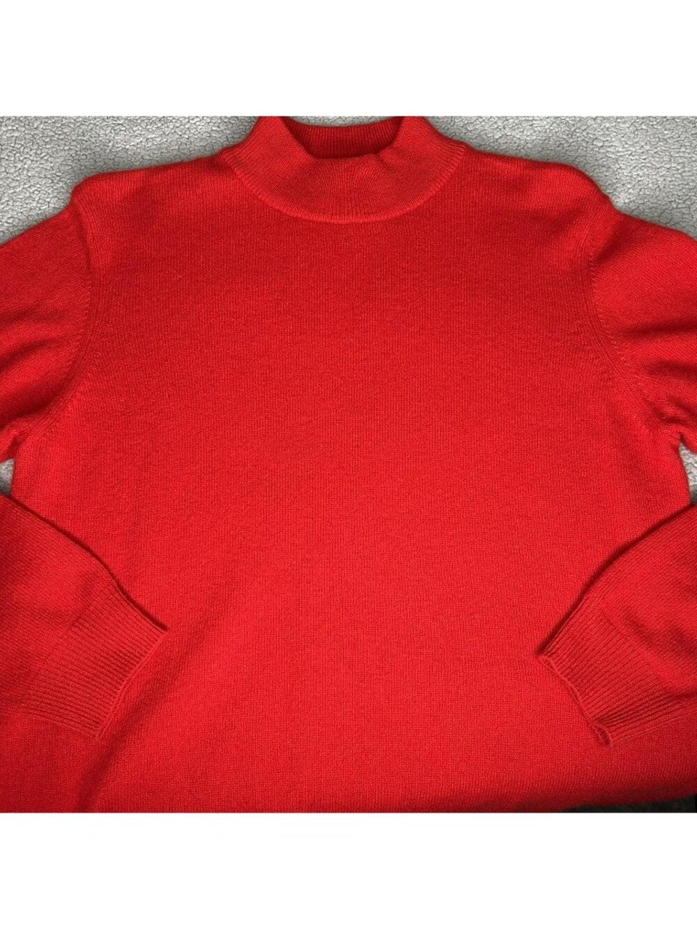 Vintage Charter Club Sweater Womens Small Red 100% Cashmere Mock Neck Hong Kong